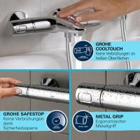 Vorschau: Grohe QuickFix Precision Trend Thermostat-Brausebatterie mit Brausestange 90cm & Handbrause, chrom