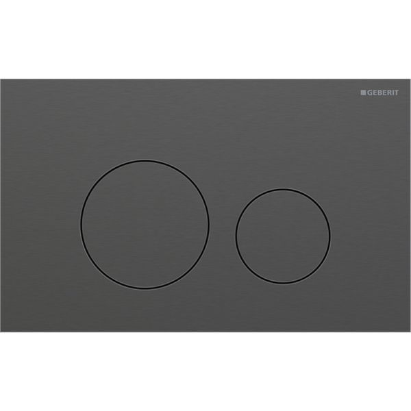 Geberit Sigma40 Betätigungsplatte für 2-Mengen-Spülung round Edelstahl, schwarzchrom gebürstet 115628QD1