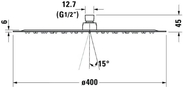 Duravit Kopfbrause rund 40cm, chrom