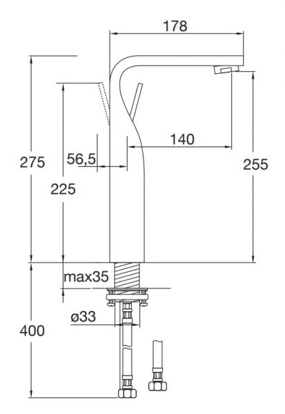 Steinberg Serie 230 Waschtisch-Einhebelmischer, Ausladung 140mm, chrom