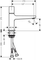 Vorschau: Hansgrohe Metropol Select-Waschtischmischer 100 mit Push-Open Ablaufgarnitur, chrom