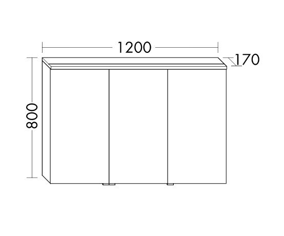 Burgbad Eqio Spiegelschrank mit horizontaler LED-Beleuchtung und 3 Spiegeltüren, 120x80cm