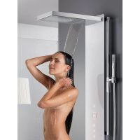 Vorschau: WimTec OCEAN P10 - HyPlus PRO 12 V Elektronisches Duschpaneel, Glas weiß 138818