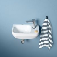 Duravit DuraStyle Handwaschbecken 36x22cm, 1 Hahnloch, ohne Überlauf, Becken links, WonderGliss, weiß 07133600001