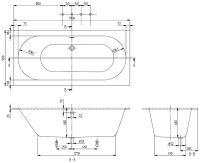 Vorschau: Villeroy&Boch Oberon Rechteck-Badewanne 190x90cm