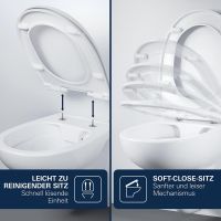 Vorschau: Grohe Bau Keramik Set Wand-Tiefspül-WC inkl. WC-Sitz mit Soft-Close & QuickRelease