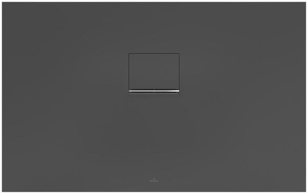 Villeroy&Boch Squaro Infinity Quaryl®-Duschwanne, lange Seite geschnitten an der Wand, 120x75cm, anthracite UDQ1275SQI2BV-1S