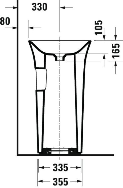Duravit White Tulip freistehender Waschtisch rund Ø50cm, ohne Hahnloch, ohne Überlauf, weiß 2702500070