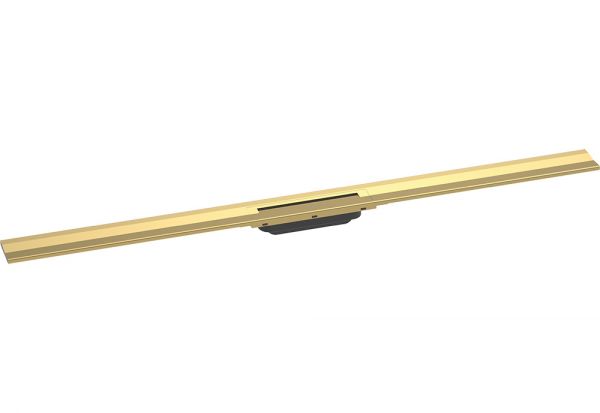 Hansgrohe RainDrain Flex Fertigset Duschrinne 120cm, kürzbar , zur Wandmontage, polished gold optic 56054990