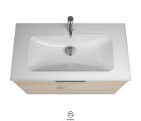 Vorschau: Burgbad Eqio Glas-Waschtisch 92cm mit Waschtischunterschrank, 2 Auszüge