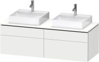 Duravit L-Cube Waschtischunterschrank wandhängend 142x55cm mit 4 Schubladen für Aufsatzbecken weiß matt LC4872B18180000 