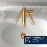 Vorschau: Grohe Lineare Badarmatur L-Size mit Zugstangen-Ablaufgarnitur, cool sunrise gebürstet