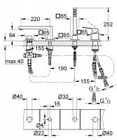 Vorschau: Grohe Eurocube 4-Loch Einhand-Wannenkombination, wassersparend