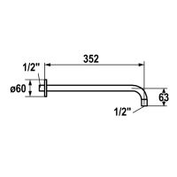 Vorschau: KWC Brausearm 35,2cm, rund, chrom