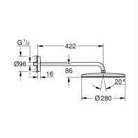 Vorschau: Grohe Vitalio Joy+ 280 Kopfbrause-Set 42cm, 1 Strahlart, chrom