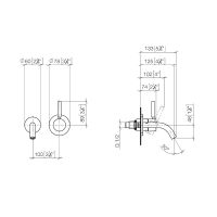 Vorschau: Dornbracht Meta Waschtisch-Wand-Einhandbatterie, Ausladung 125mm 36867660-00