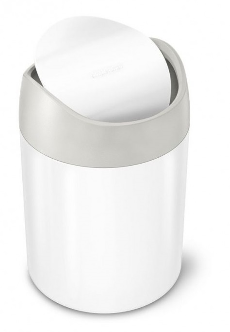 simplehuman Mini-Abfalleimer 1,5 Liter, weiß CW2079  BÄDERMAXX · Ihr  Onlineshop für Bad, Küche, Heizung