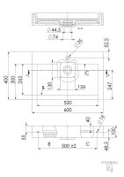 Vorschau: Steinberg Serie 444 Waschtisch matt weiß 4447100W tech. Zeich.