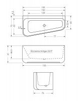 Vorschau: Repabad Seed 155 F rechts Vorwandmontage Badewanne 155x75cm