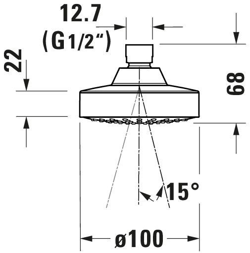 Duravit Kopfbrause rund 10cm, chrom