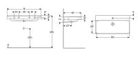 Vorschau: Geberit Xeno² Waschtisch 120x48cm, mit 1 Hahnloch, ohne Überlauf, weiß KeraTect