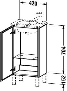 Duravit L-Cube Waschtischunterschrank bodenstehend 42x29cm mit 1 Tür für ME by Starck 072343