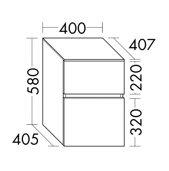 Burgbad Lin20 Unterschrank mit 2 Auszüge, 40x40,7cm USIT040F5351