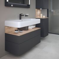 Duravit Qatego Unterschrank 119x47cm in graphit mit offenem Fach in eiche QA4396 