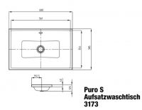 Vorschau: Kaldewei Puro S Aufsatzwaschtisch 60x38,5x40, mit Perl-Effekt, Mod. 3173