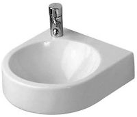 Duravit Architec Handwaschbecken halbrund 36x38cm, Hahnloch-Vorstich links, weiß 0766350000