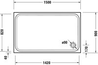 Vorschau: Duravit D-Code Duschwanne 151,5x91,5cm, Sanitäracryl, weiß