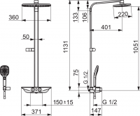 Vorschau: Hansa Hansaemotion Wellfit Duschsystem Brause-Thermostat-Batterie, Batteriebetrieb, weiß/chrom