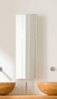 Vorschau: lineabeta drehbarer Spiegel für Tischmontage 83x28cm, Rückseite edelstahl