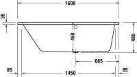 Vorschau: Duravit No.1 Trapez-Badewanne 160x85cm, Rückenschräge links, weiß