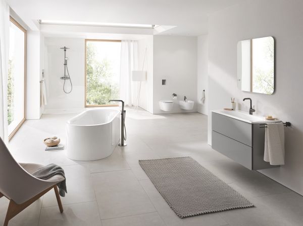 Grohe Essence Möbelwaschtisch 100x46cm, mit 1 Hahnloch, mit Überlauf, weiß PureGuard