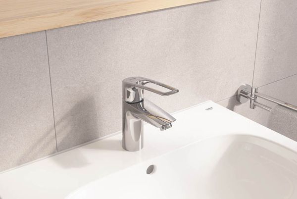 Grohe Eurosmart Einhand-Waschtischbatterie S-Size mit Push-Open, offener Hebelgriff, chrom