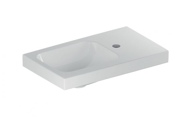 Geberit iCon Light Handwaschbecken mit 1 Hahnloch rechts, Ablagefläche rechts, 53x31cm, weiß 501832001