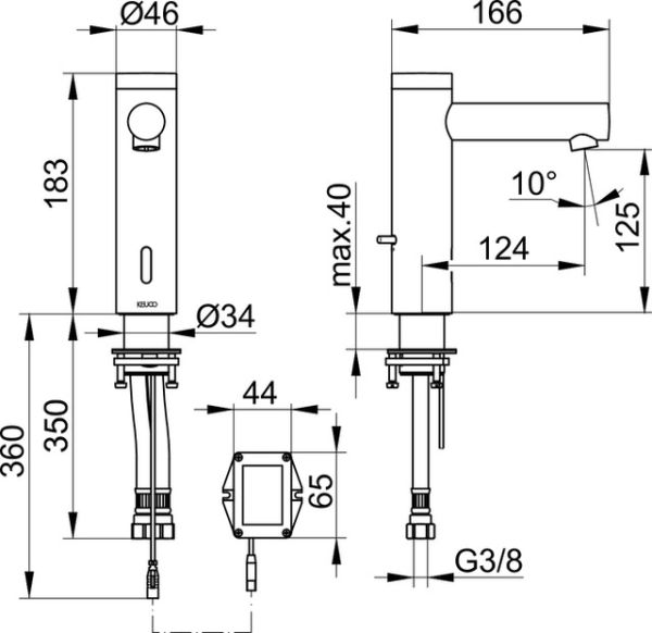 Keuco IXMO Elektronik-Waschtischmischer 130 mit Batteriebetrieb