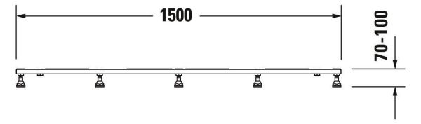 Duravit Tempano Fußgestell höhenverstellbar 70 - 100mm 1500x750x85mm