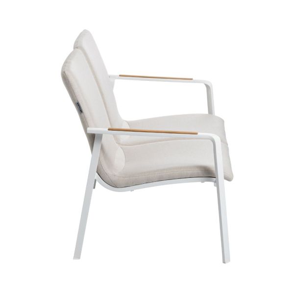 KETTLER DINING DIAMOND Lounge 2er Bank Sunbrella®, weiß matt/ natte linen