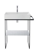 Vorschau: Duravit Dura Square Metallkonsole bodenstehend/Wandmontage, zu Waschtisch 235350, schwarz matt