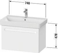 Vorschau: Duravit No.1 Waschtischunterschrank 74cm zu Waschtisch 237580, 1 Auszug mit Innenschublade