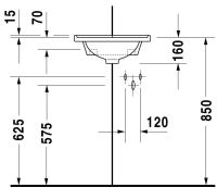 Vorschau: Duravit Starck 3 Eck-Handwaschbecken quadratisch 43x38cm, mit Überlauf, ohne Wondergliss, weiß 0752440000