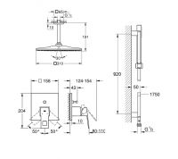 Vorschau: Grohe Eurocube Duschsystem Unterputz mit Rainshower Deckendusche eckig, chrom