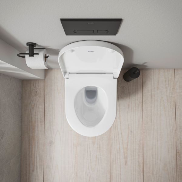Duravit D-Code Wand-WC Set mit SoftClose WC-Sitz 54x37cm vormontierte Scharniere weiß 49030900B2