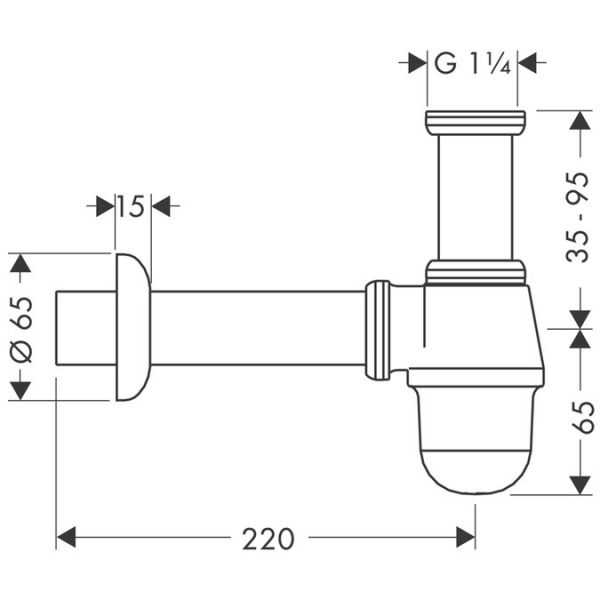 Hansgrohe Tassensiphon Standardmodell für Bidet, chrom