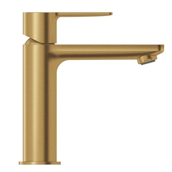 Grohe Lineare Waschtischbatterie S-Size, Push-open Ablaufgarnitur, cool sunrise gebürstet