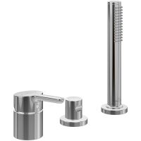 Villeroy&Boch Skyla 3-Loch-Wannenrandarmatur mit Handbrause, rund, chrom TVS11600500061 