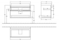 Vorschau: Villeroy&Boch Venticello Waschtischunterschrank mit 2 Auszügen, Breite 95,3cm, Technische Beschreibung