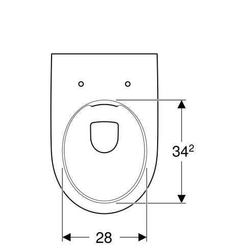 Geberit Renova Comfort Wand-WC Tiefspüler, erhöht, geschlossene Form, Rimfree